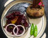 A picture of step 4 of Beet root tadka (stir fried beet root).