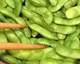 A picture of step 5 of Edamame in a Cast Iron Pot..