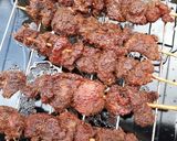 A picture of step 4 of Ram meat suya.