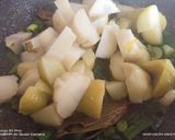 A picture of step 1 of Aloo matar.