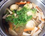 A picture of step 8 of Chinese Soup with Cellophane Noodles and Fluffy Light Chicken Meatballs.