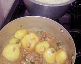 A picture of step 3 of Mbuzi wet fry with rice.