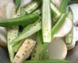 A picture of step 1 of Extremely Quick! Pork, Nagaimo Yams, and Okra Stir Fry with Mentsuyu and Mayonnaise.