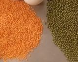 A picture of step 1 of Moong ki dal with boil eggs 🥚 😋 😍.