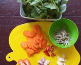 Gambar langkah 1 resipi Sayur Bayam.