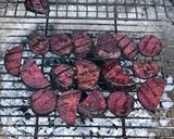 A picture of step 2 of BBQ beetroot and goats cheese salad.