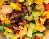 A picture of step 2 of Black Bean & Chickpea Salad.