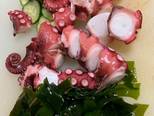 Món nộm chua ngọt bạch tuộc dưa chuột+ rong biển bước làm 3 hình