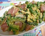 A picture of step 4 of Simple Goya and Bacon Scramble.