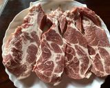 A picture of step 1 of California Farm Pickled Pork Steaks.