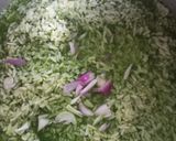 A picture of step 4 of Green rice and Caropina sauce.