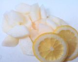 A picture of step 2 of Radish and Pear Mul (Water) Kimchi.