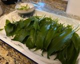 A picture of step 1 of Wild garlic pancake 🍃.