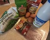 Une image de l'étape 1 de Gratin de polenta épinard jambon cru.