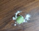 A picture of step 6 of Palak poori and Aloo Matar.