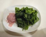 A picture of step 2 of Spinach and Ham with Eggs.