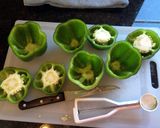 A picture of step 1 of Crockpot Stuffed Peppers.