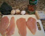 A picture of step 1 of Broccoli stuffed chicken.
