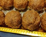A picture of step 5 of Green moong- jaggery ladoos (saboot moong- gur ke laddoo).