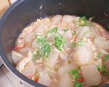 A picture of step 8 of So Creamy! Tender Crab Egg-Drop and Turnip Stew.
