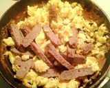 A picture of step 2 of Dad's Breakfast burritos.