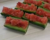 A picture of step 3 of Mentaiko Mayonnaise Cucumber Boats.