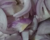 A picture of step 1 of Bhindi masala.