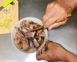 A picture of step 1 of Singapore Frog Porridge.