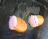 A picture of step 2 of Sausage Faces for Bento Lunchboxes.