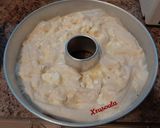 A picture of step 5 of Cheese Pie Soufflé in a Bundt Pan.