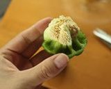 A picture of step 2 of Green Bell Peppers Stuffed with Maitake Mushrooms.