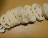 A picture of step 1 of Meat Wrapped Lotus Root and Grainy Mustard.