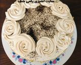 عکس مرحله 3 از دستور کیک شکلاتی با خامه نسکافه و فیلینگ موز و گردو