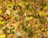 A picture of step 3 of Chicken keema sandwhich.