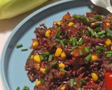Vadrizses, kukoricás lecsó (vegán) recept fázis 5 fotója