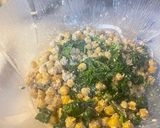 A picture of step 6 of Chickpea Salad with Greens and Tahini Sauce.
