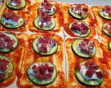 Foto del paso 8 de la receta Mini pizzas de calabacín, jamón y queso Philadelphia