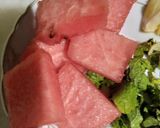 A picture of step 1 of Watermelon mocktail.