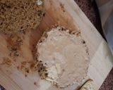 A picture of step 4 of Coffee cake with dalgona cream.