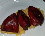 Foto del paso 6 de la receta: Pimientos de piquillo relleno de morcilla de cebolla picante, huevos de codorniz y cebolla frita