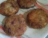 A picture of step 4 of Arancini bean patty Mexican style.
