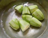 A picture of step 1 of Stuffed Pointed guard Gravy (Parwal curry).