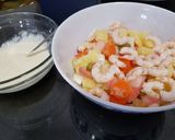 A picture of step 3 of Light Russian salad with prawns.