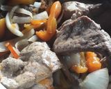 A picture of step 1 of Liver steak.