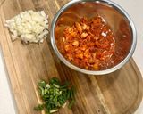 A picture of step 1 of Kimchi Fried Rice.