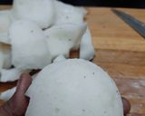 A picture of step 1 of Fresh coconut burfi.