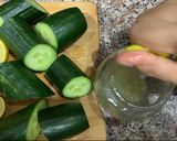 A picture of step 1 of Cucumber Ginger Mint Augua-fresca.