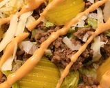 A picture of step 5 of Big Mac salad.