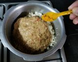 A picture of step 3 of Banana Stem Dal.