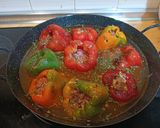 A picture of step 9 of Stuffed Peppers with Ground Beef and Quail Eggs.